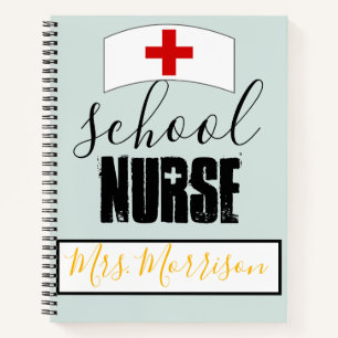 Cuaderno Enfermera escolar personalizada Stethoscope Coraz