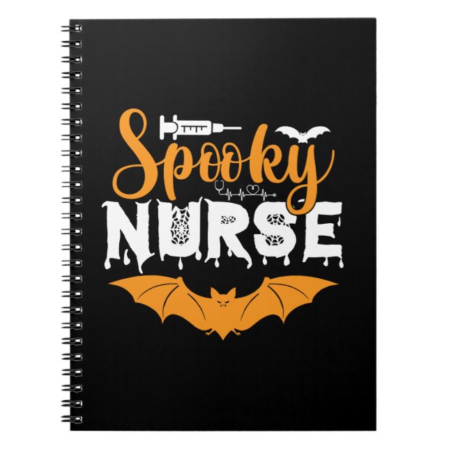 Cuaderno Enfermera espeluznante de Halloween Cumpleaños (Frente)