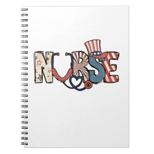 Cuaderno Enfermera estadounidense 4 de julio: Enfermeras de