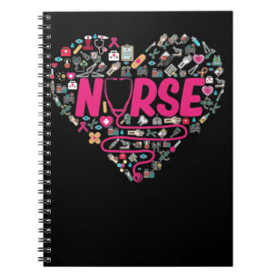 Cuaderno Enfermera Estetioscopio Elementos Médicos Corazón