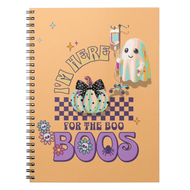 Cuaderno enfermera fantasma cita graciosa calabaza coqueta (Frente)