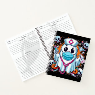 Cuaderno Enfermera fantasma personalizado con Syringes vibr