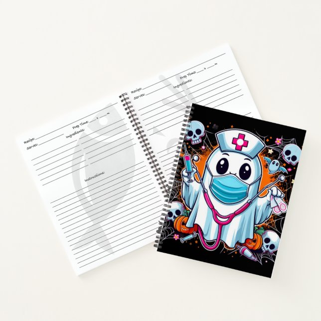 Cuaderno Enfermera fantasma personalizado con Syringes vibr (Interior)