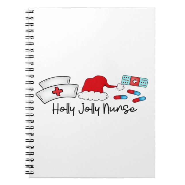 Cuaderno Enfermera Holly Jolly, camiseta clásica de Hallowe (Frente)