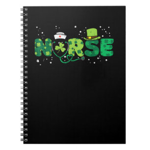 Cuaderno Enfermera irlandesa Stethoscope Scrub St Patricks 