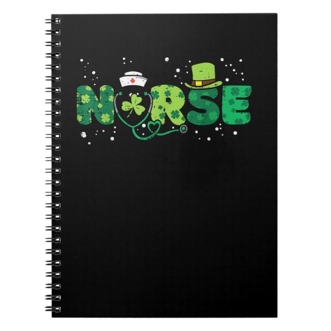 Cuaderno Enfermera irlandesa Stethoscope Scrub St Patricks  (Frente)