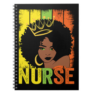 Cuaderno Enfermera mujer negra afro melanina vintage histor