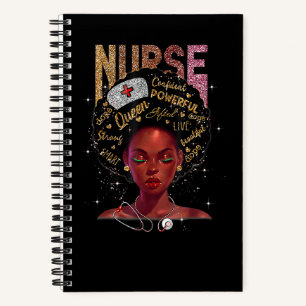Cuaderno Enfermera mujer negra afro retro genial mes de la 