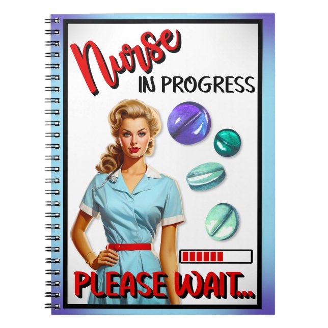 Cuaderno Enfermera Nostálgica Cute En Curso (Frente)
