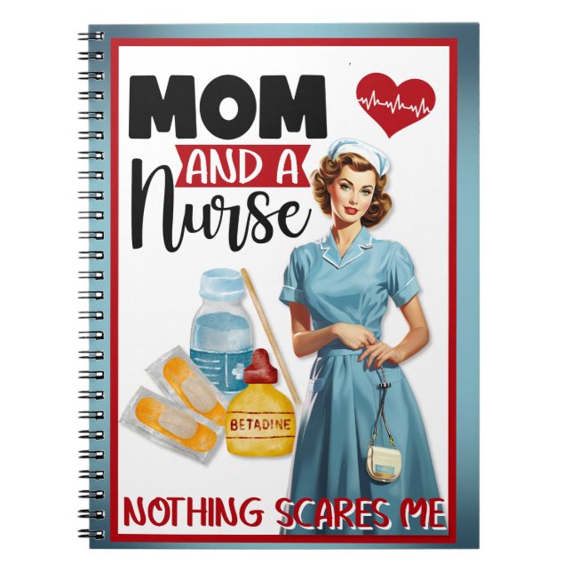 Cuaderno Enfermera nostálgica cute pinup mamá y enfermera (Frente)