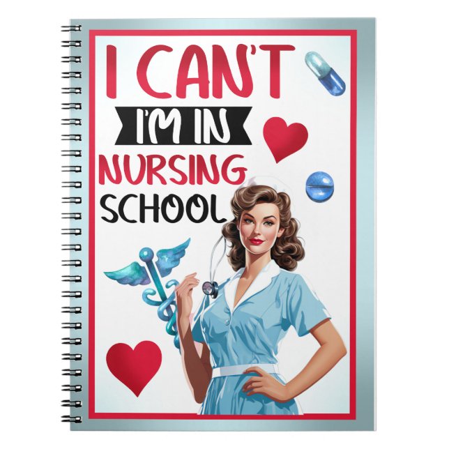 Cuaderno Enfermera Nostálgica en escuela de Enfermería (Frente)