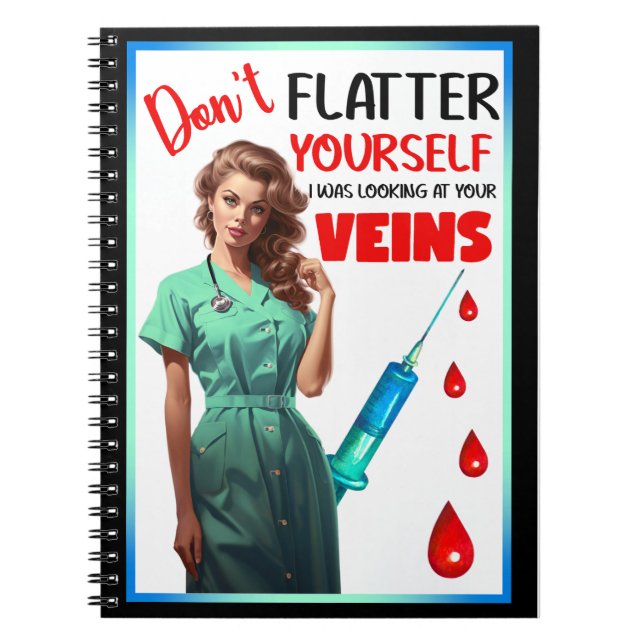 Cuaderno Enfermera nostálgica linda no te engaña (Frente)