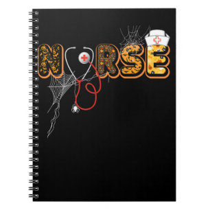 Cuaderno Enfermera obsequio de Halloween con calabaza de ar
