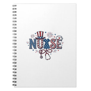 Cuaderno Enfermera Patriótica Diseño Vectorial de Grabado A