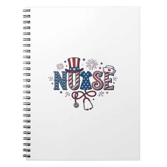 Cuaderno Enfermera Patriótica Diseño Vectorial de Grabado A (Frente)