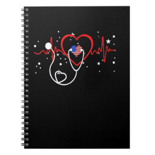 Cuaderno Enfermera Patriótica Para El 4 De Julio Para Hombr