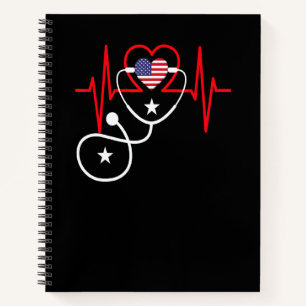 Cuaderno Enfermera Patriótica Para El 4 De Julio Para Hombr