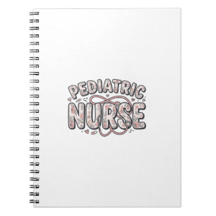 Cuaderno Enfermera Pediátrica Diseño de Grabado Floral Vint