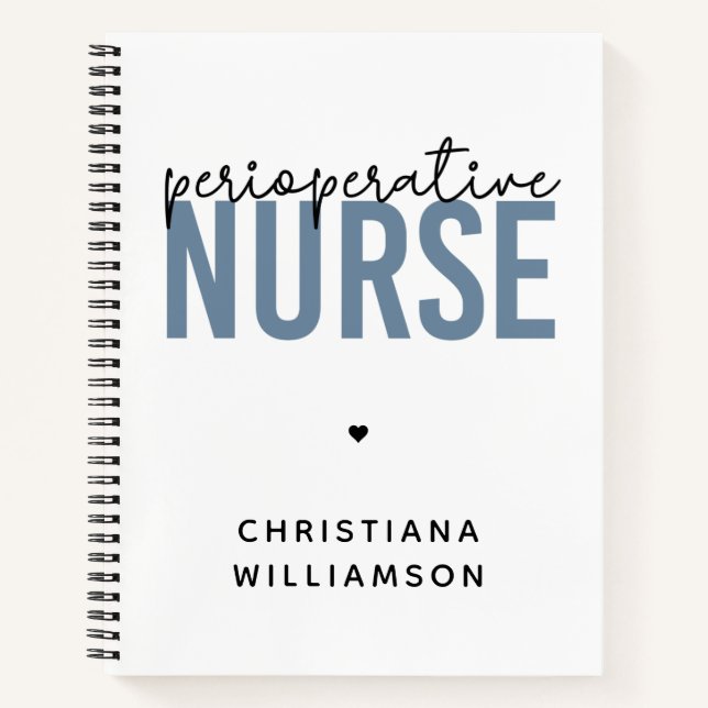 Cuaderno Enfermera perioperatoria personalizado RN o regalo (Anverso)