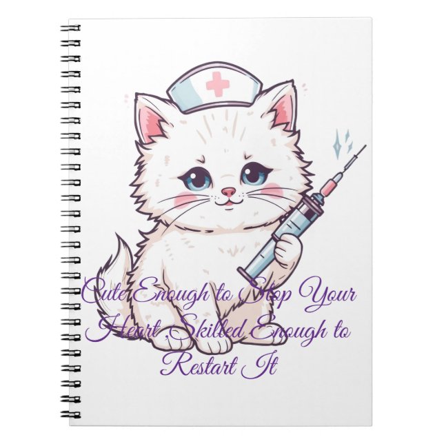 Cuaderno Enfermera Personalizada Gatito lo Suficientemente  (Frente)