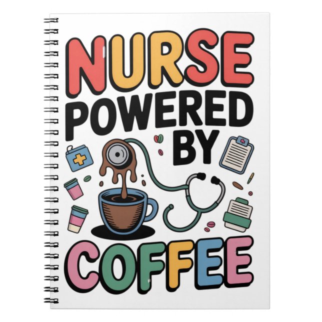 Cuaderno Enfermera Potenciada por Café (Frente)