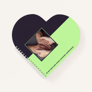 Cuaderno Enfermera promocional púrpura y verde Corazón de A