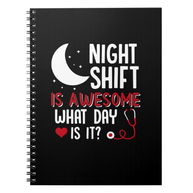 Cuaderno Enfermera Regalo | El Turno de Noche es Increíble (Frente)