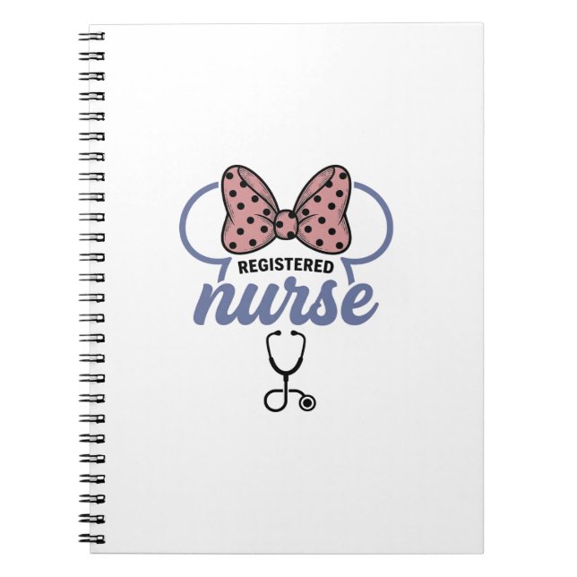 Cuaderno Enfermera registrada Bow Stethoscope Gráfico Vinta (Frente)