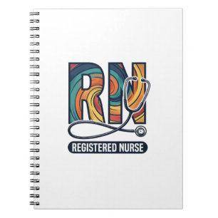 Cuaderno Enfermera Registrada RN Diseño Vectorial Vintage A