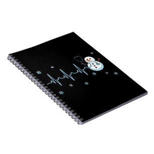 Cuaderno Enfermera Ritmo Cardíaco Muñeco de Nieve Navidad 