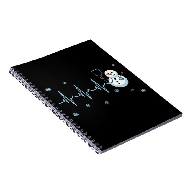 Cuaderno Enfermera Ritmo Cardíaco Muñeco de Nieve Navidad  (Lado Derecho)