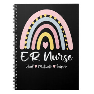 Cuaderno Enfermera Sanar Motivar Inspirar Boho Arcoíris Lin