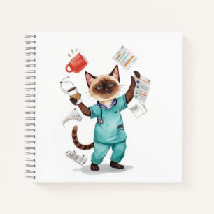 Cuaderno Enfermera se está tomando un descanso para el gato