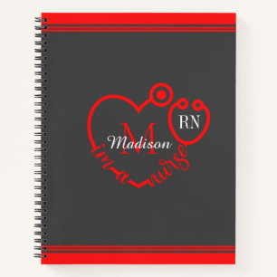 Cuaderno Enfermera Stethoscope Monograma Personalizado Mode