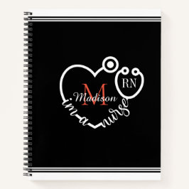 Cuaderno Enfermera Stethoscope Monograma Personalizado Mode