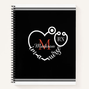 Cuaderno Enfermera Stethoscope Monograma Personalizado Mode
