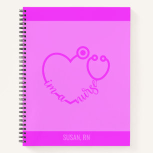 Cuaderno Enfermera Stethoscope Nombre personalizado moderno