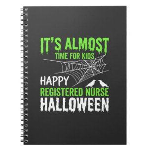 Cuaderno Enfermera titulada Halloween Telaraña y Cuervo