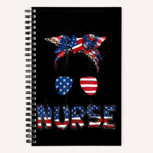 Cuaderno Enfermera Todo Americana Desordenada Feliz 4 De Ju