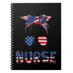 Cuaderno Enfermera Todo Americana Desordenada Feliz 4 De Ju