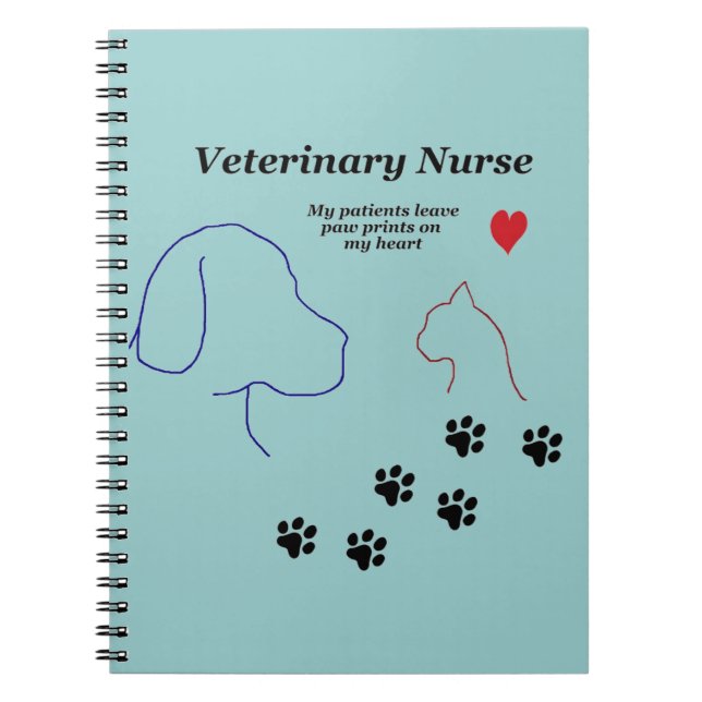 Cuaderno Enfermera veterinaria - impresiones de la pata en (Frente)