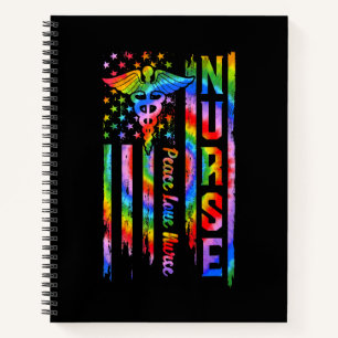 Cuaderno Enfermera Vida Bandera Americana Enfermería Paz Am