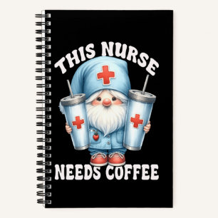 Cuaderno Enfermera y gnomo del café divertido dice esta enf