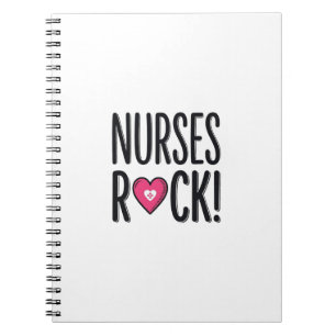 Cuaderno Enfermeras Rock Diseño Vectorial Corazón de Enferm
