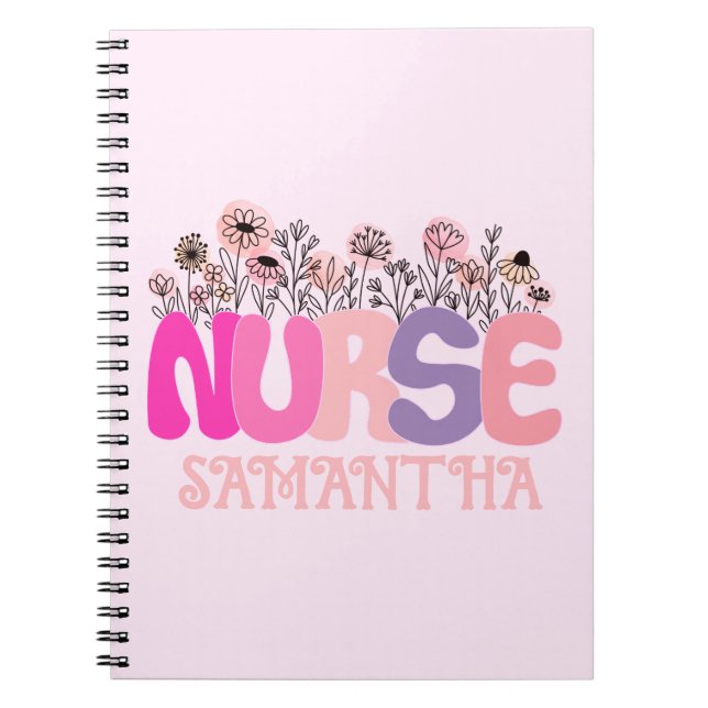 Cuaderno Enfermería floral (Frente)