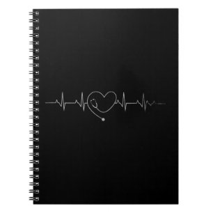 Cuaderno Enfermería médica Stethoscope Heartbeat Medica