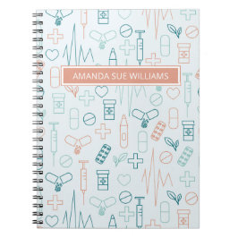 Cuaderno Enfermero/ Estudiante Médico - Añadir Su Nombre /M