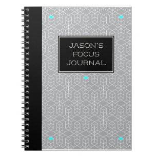 Cuaderno Enfoque geométrico de color negro y gris personali