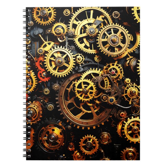 Cuaderno Engranajes de relojería Steampunk 1004 (Frente)