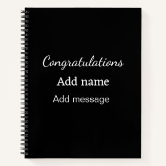 Cuaderno Enhorabuena agregar mensaje de nombre simple gradu